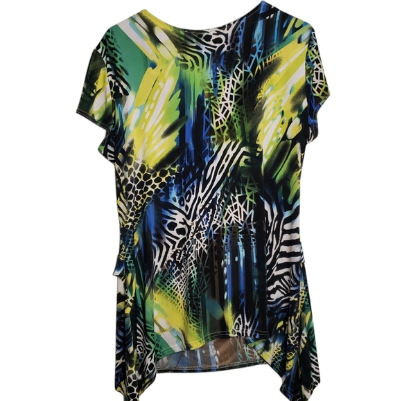Joseph Ribkoff  Women's Multicolour Animal Pattern Short Sleeve Top Size 16 - Picture 6 of 12